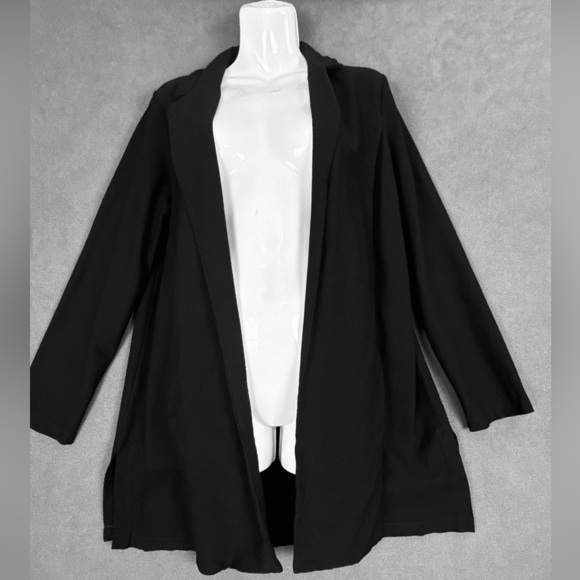 Eileen Fisher Jackets & Blazers - - Eileen Fisher Black Viscose Blend Casual Blazer Size Medium Workwear Jac…